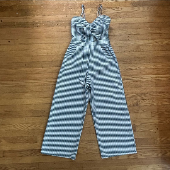 unknown Pants - Women’s Jumpsuit Blue and White Size S Casual, Romper,‎ Relaxed, Comfy